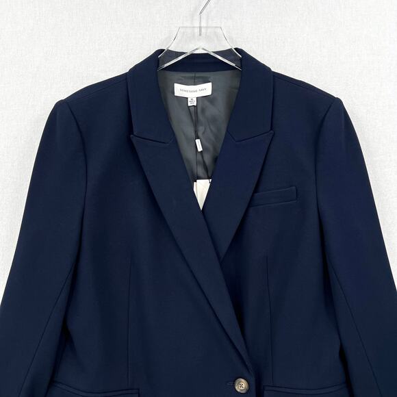 SOMETHING NAVY Danielle Double Breasted Blazer Womens XL Navy Blue Jacket NWT - Picture 4 of 14